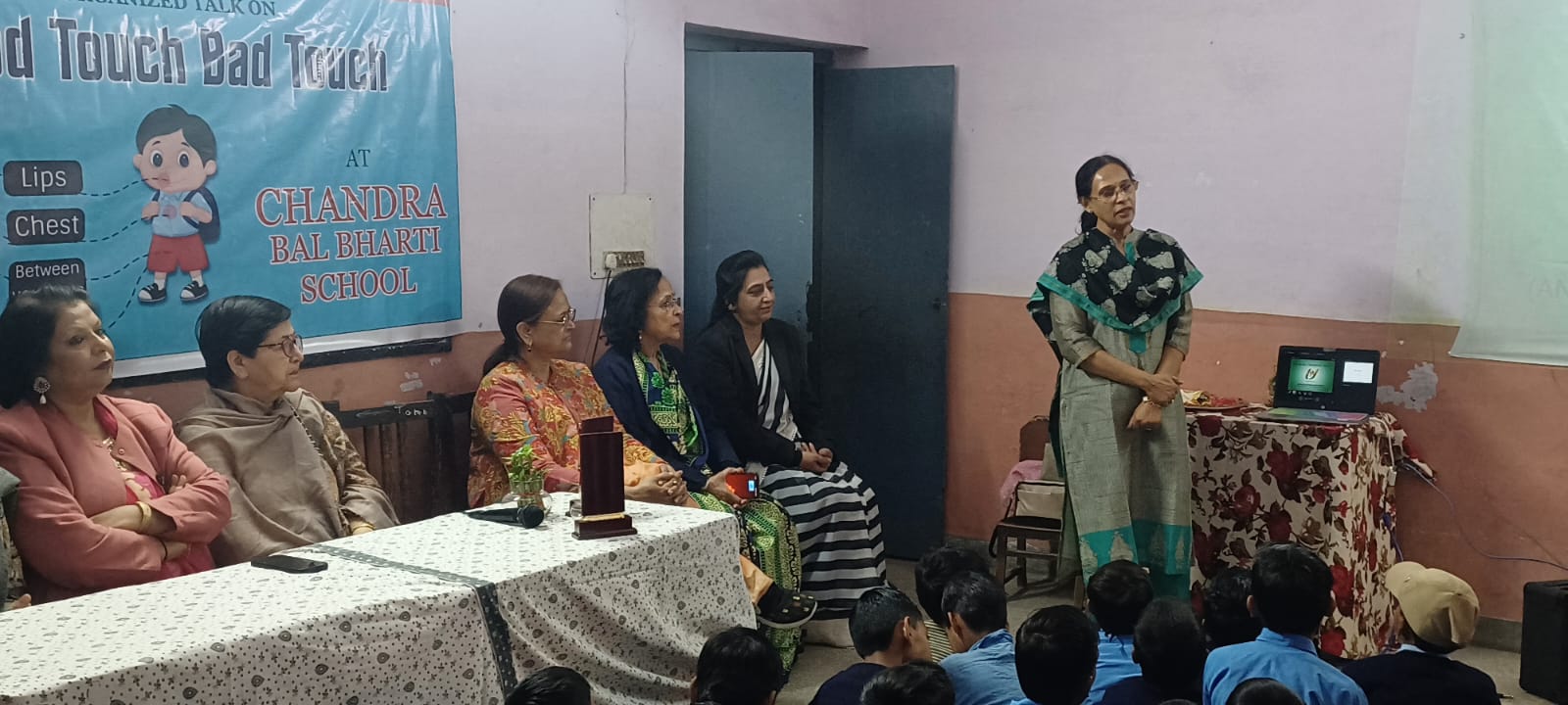 A SESSION ABOUT GOOD AND BAD TOUCH AT CHANDRA BALIKA PRIMARY SCHOOL